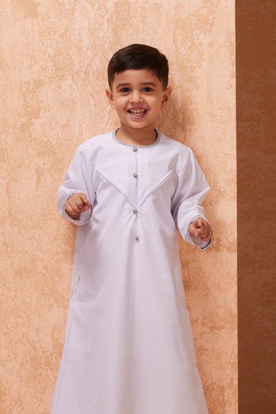 Boys Faris Emirati Jubba/Thobe - white