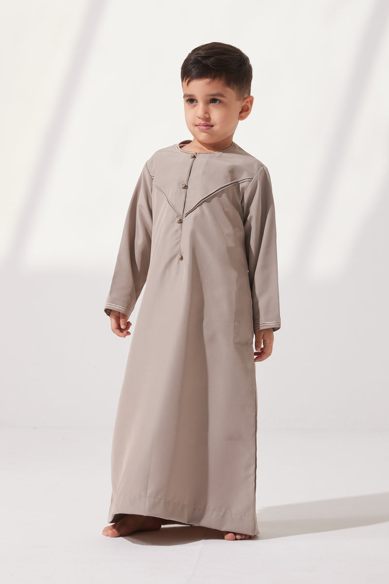 Boys Faris Emirati Jubbathobe Taupe Thehijabworld