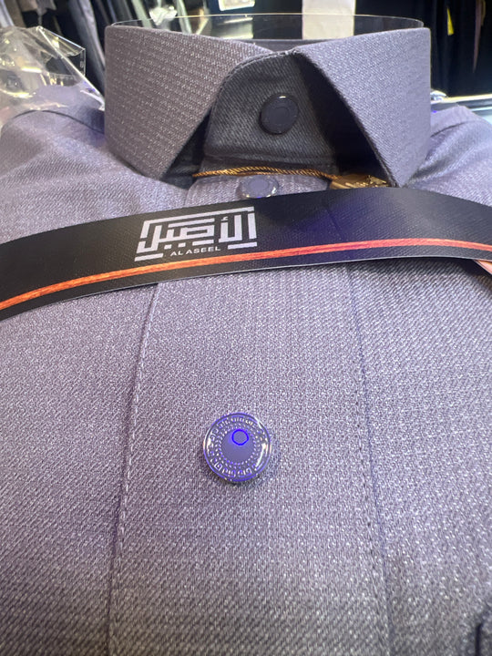 New Al Aseel Qatari Shirt Collar Thobe in Light Grey 01