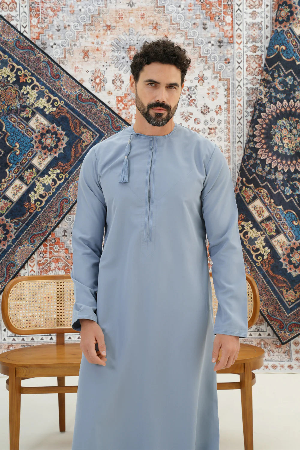 Faris Omani Thobe/Jubba - Denim Blue