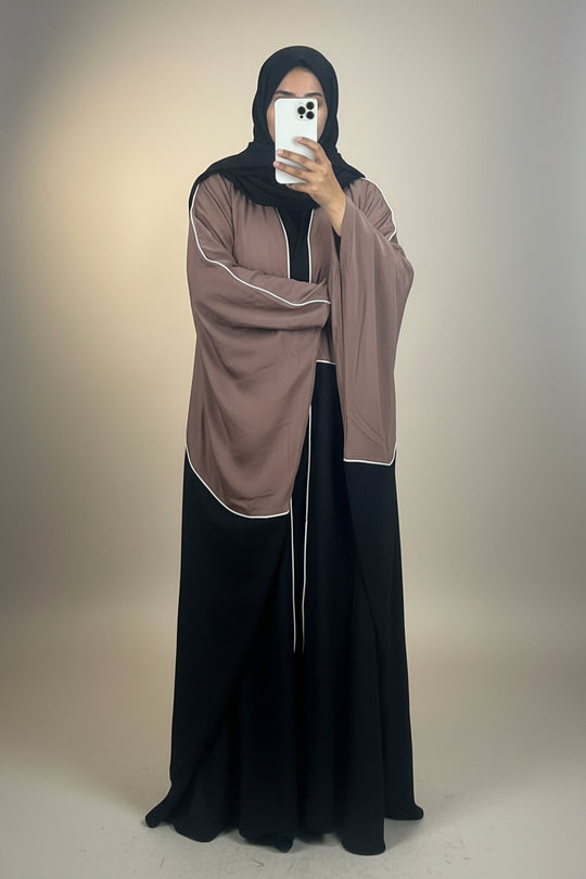 Batwing Abaya set in two tone