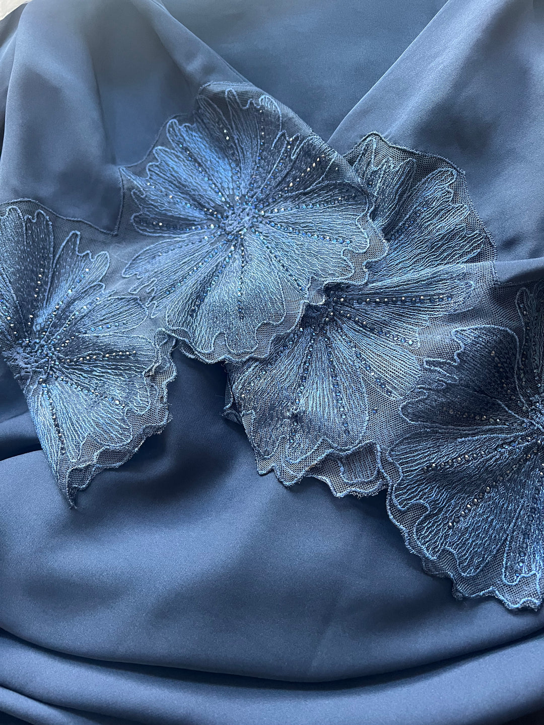 Lace Nida Abaya set in Navy