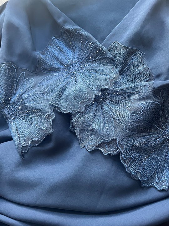 Lace Nida Abaya set in Navy