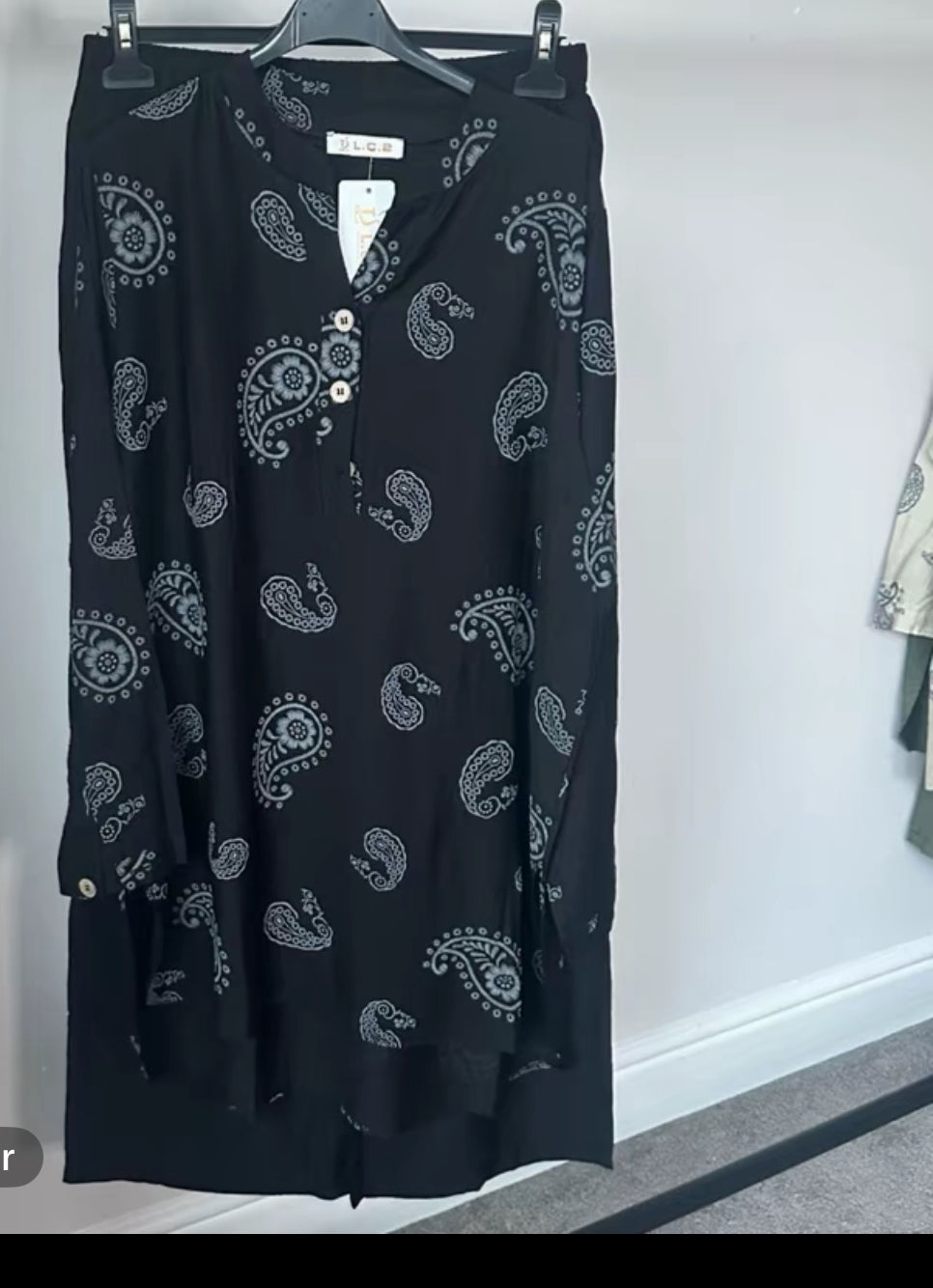 Paisley Coord 3 button Tunic style