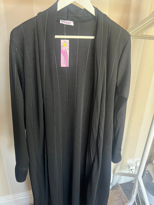 Heavy Midi Black Cardigan/Coatigan with hidden pockets