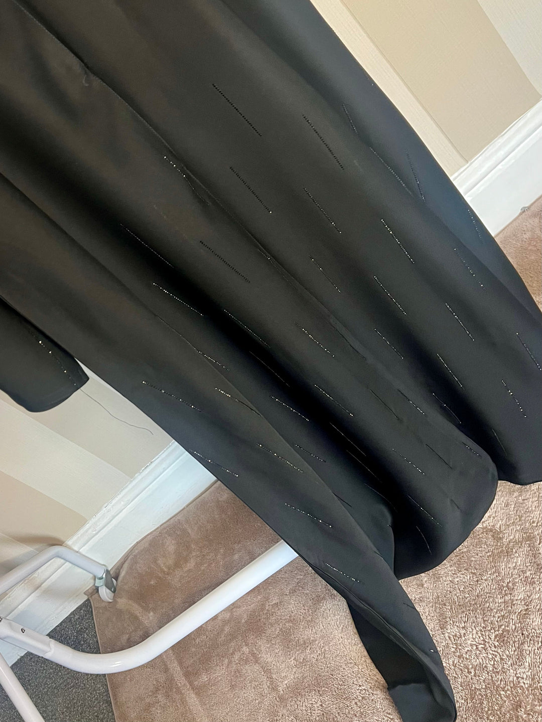 Nida Crystal Abaya with front buttons - HD1338