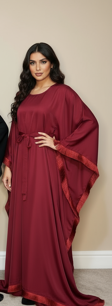 Fringe Nida Kaftan Style Abayas
