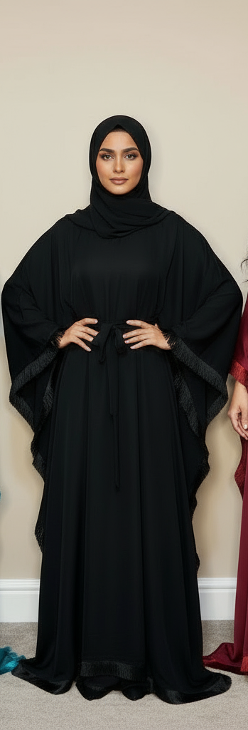 Fringe Nida Kaftan Style Abayas