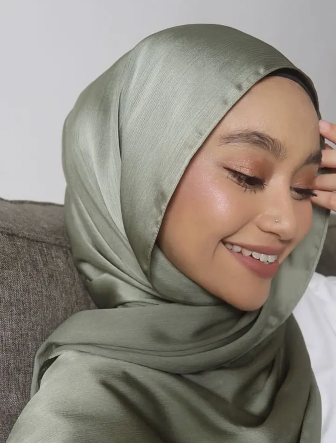 Silk Chiffon Scarf / Hijab - Sage 33