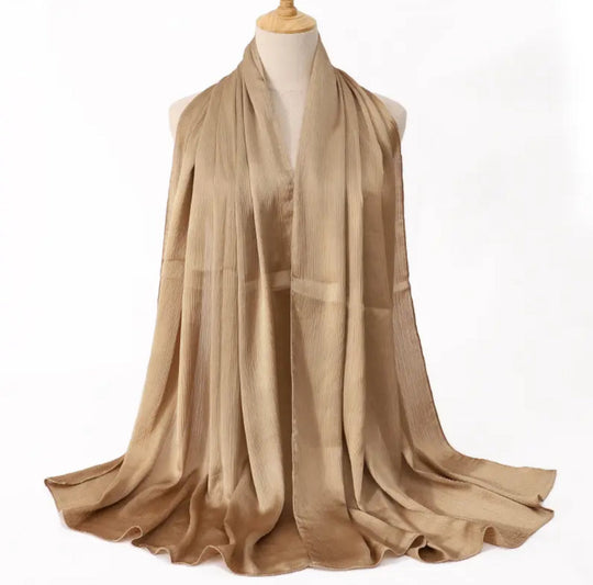 Silk Chiffon Scarf / Hijab - antique Gold 74