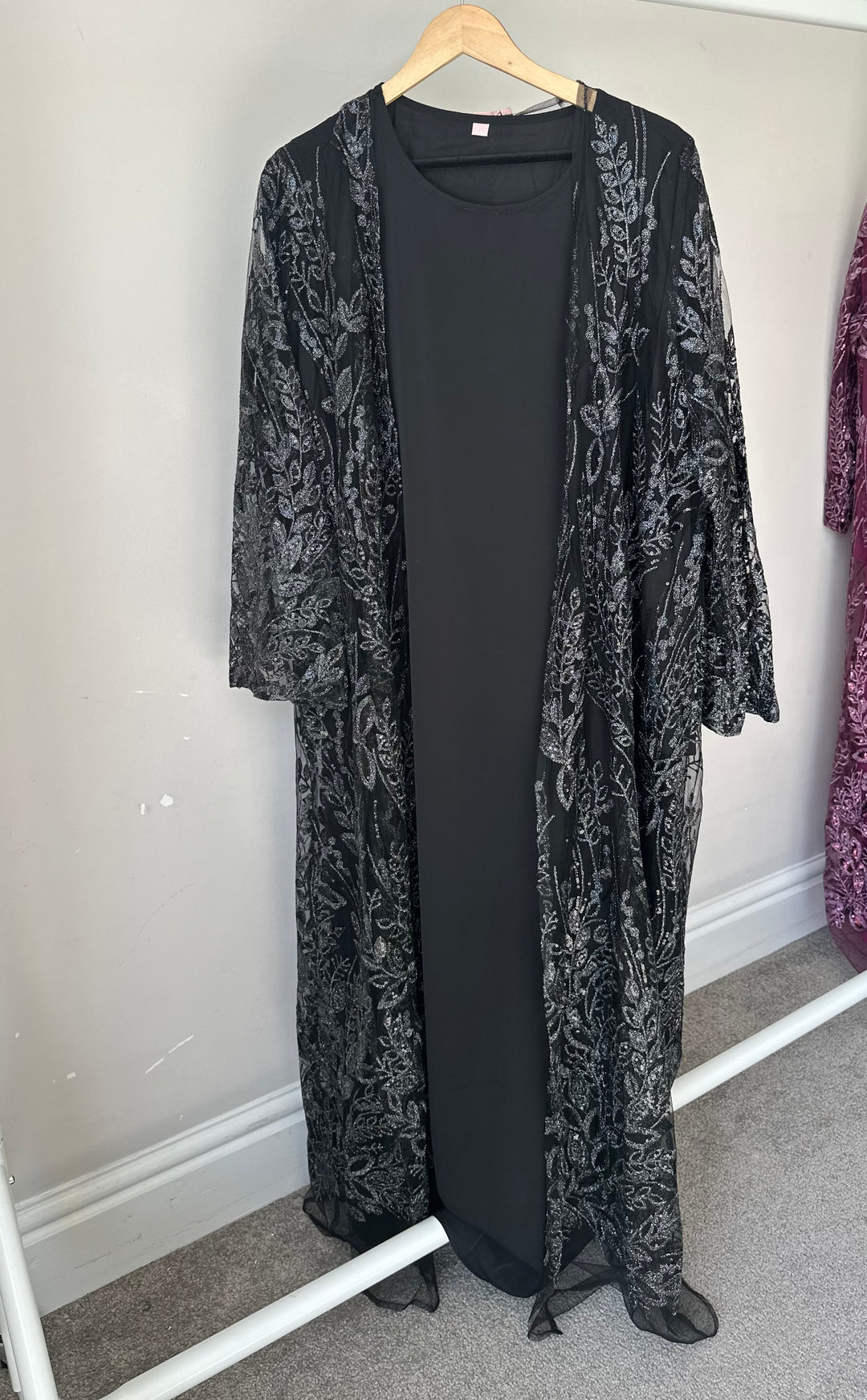 Saqina Embellished Lace Abaya Sets