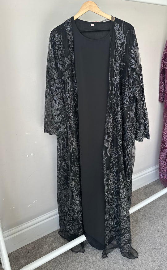 Saqina Embellished Lace Abaya Sets