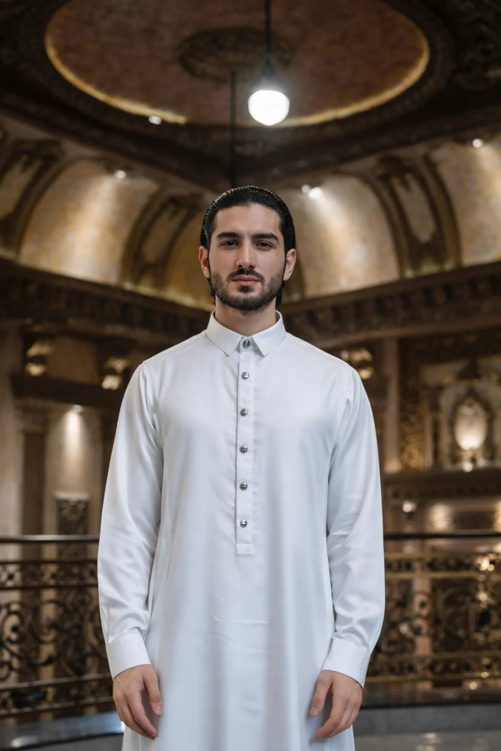 AAR2637 Latest Al Ameer Thobe / Jubba- Lunar White