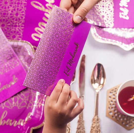 Eid Mubarak Money Wallet/ Envelopes (10pk) Purple & Gold
