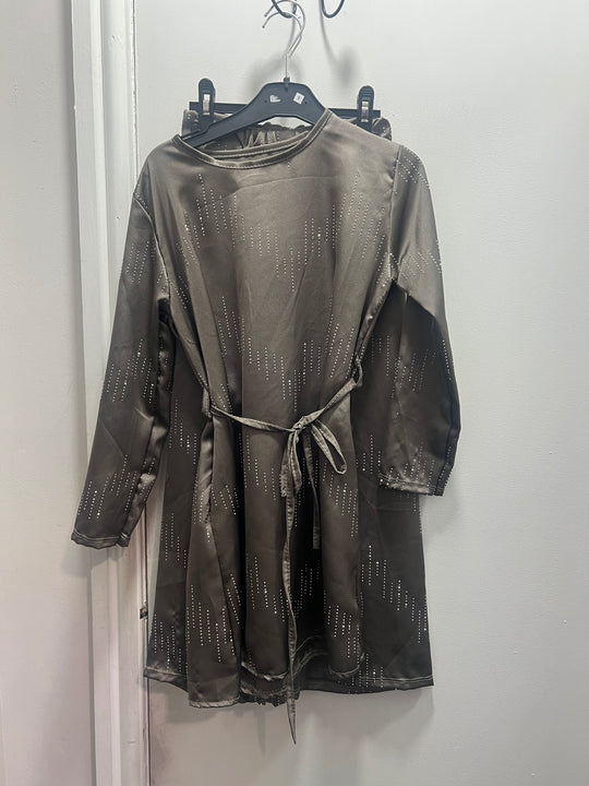 Satin Rhinestone Co-ord Set for Girls