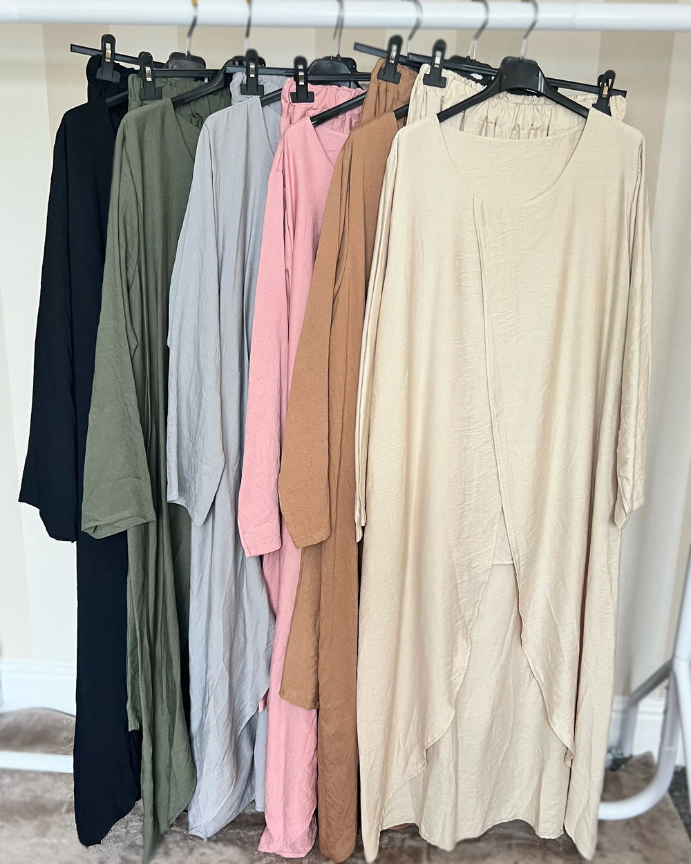 Long layered look Linen feel Coord