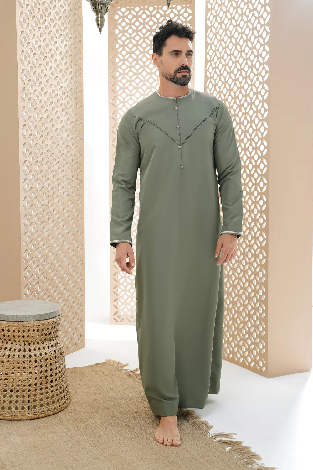 Faris Latest Emirati Olive Thobe /Jubba