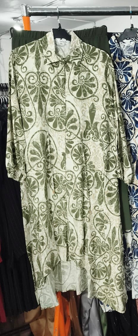 Tail Back print linen feel Coord 2