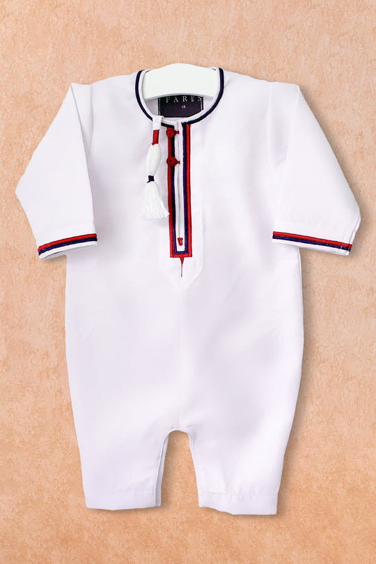 Baby Faris Omani Rompers - white
