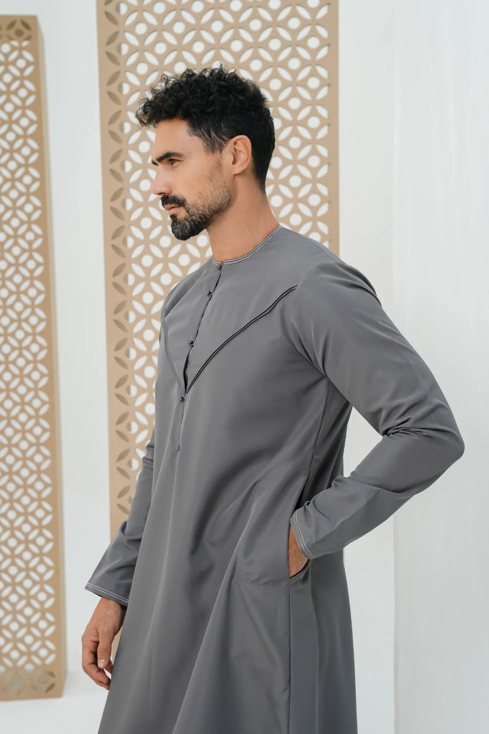 Boys Faris Emirati Jubba/Thobe Charcoal