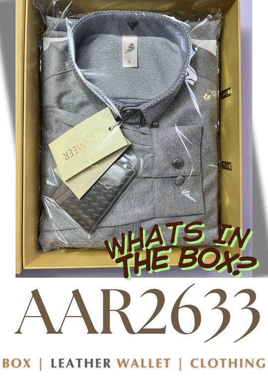 AAR2633 Al Ameer Latest Thobe / Jubba - Smoke Stone