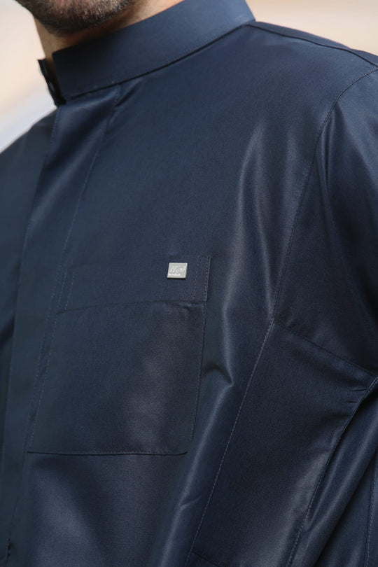 Collar Oxford Thobe/ Jubbah  - Navy