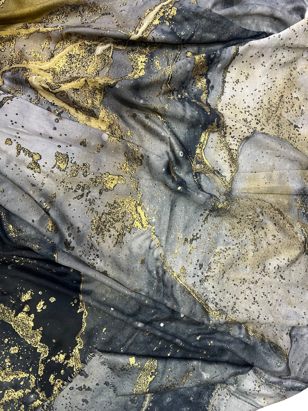 Printed Large Marble Print Shawls / Scarves/ Wrap with Gold