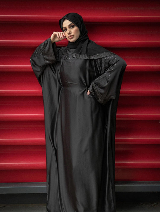 Luxurious Embellished kaftan Abaya Set in Black