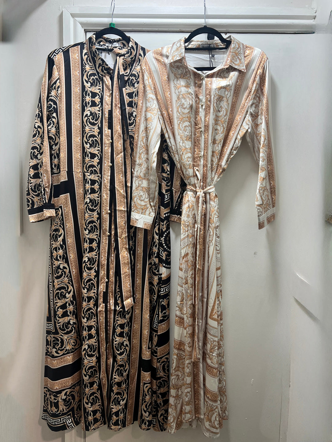 Scarf Print Silk Feel Maxi Dress