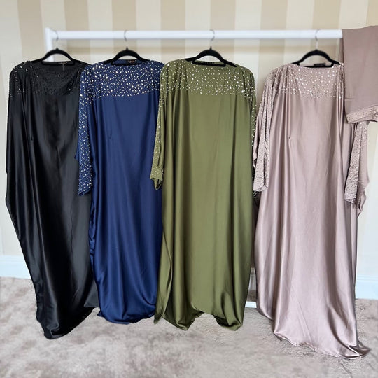 Luxurious Embellished kaftan Abaya Set in Olive