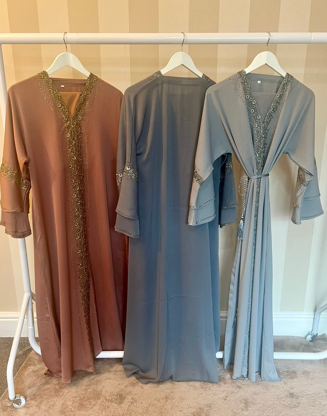 Moroccan style Abayas Light Grey