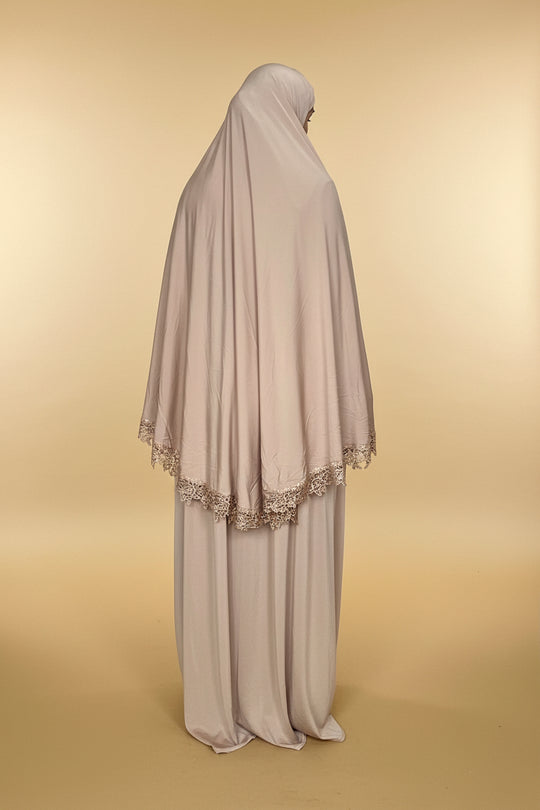 Two piece Prayer set in Jersey with Lace