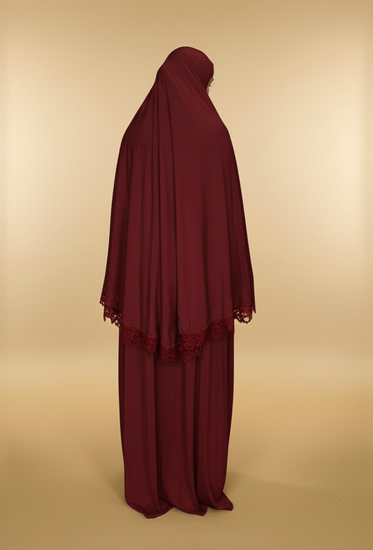 Two piece Prayer set in Jersey with Lace