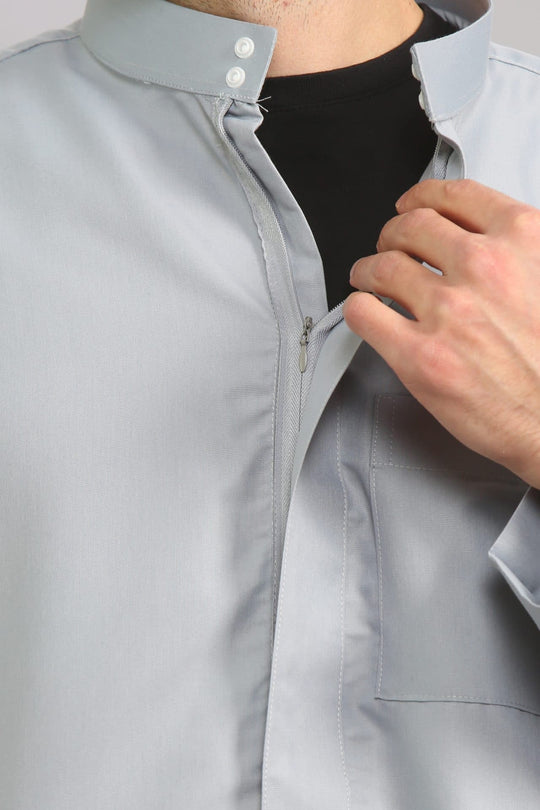 Oxford Collar Thobe/ Jubbah  - Grey