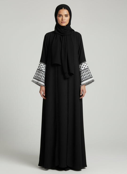 Keffiya Embroidered Abayas with Hijab