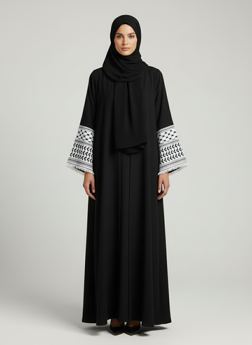 Keffiya Embroidered Abayas with Hijab