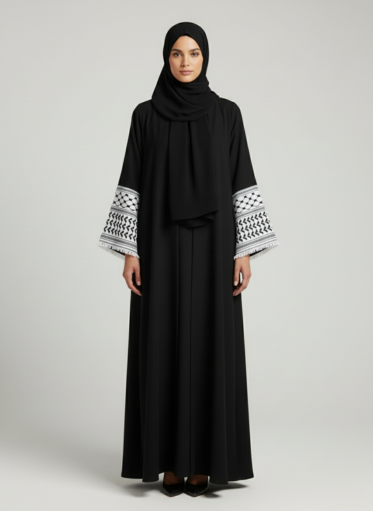 Keffiya Embroidered Abayas with Hijab