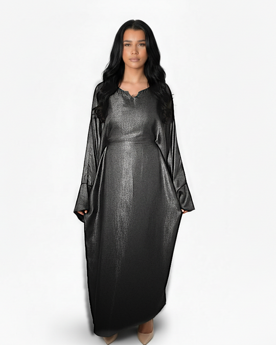 Shimmer Two toned Kaftan with ties in One Size