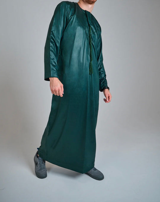 Emirati shiny Thobe Emerald Green