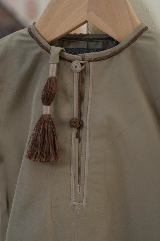 Baby Faris Omani Rompers - Walnut