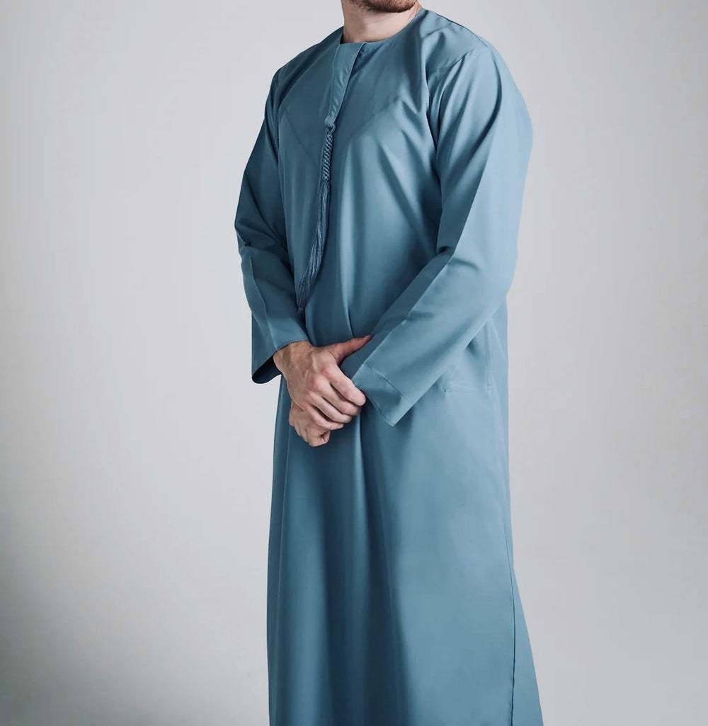 Emirati ZipJubba/Thobe - Denim Blue