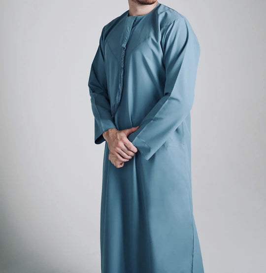 Emirati ZipJubba/Thobe - Denim Blue