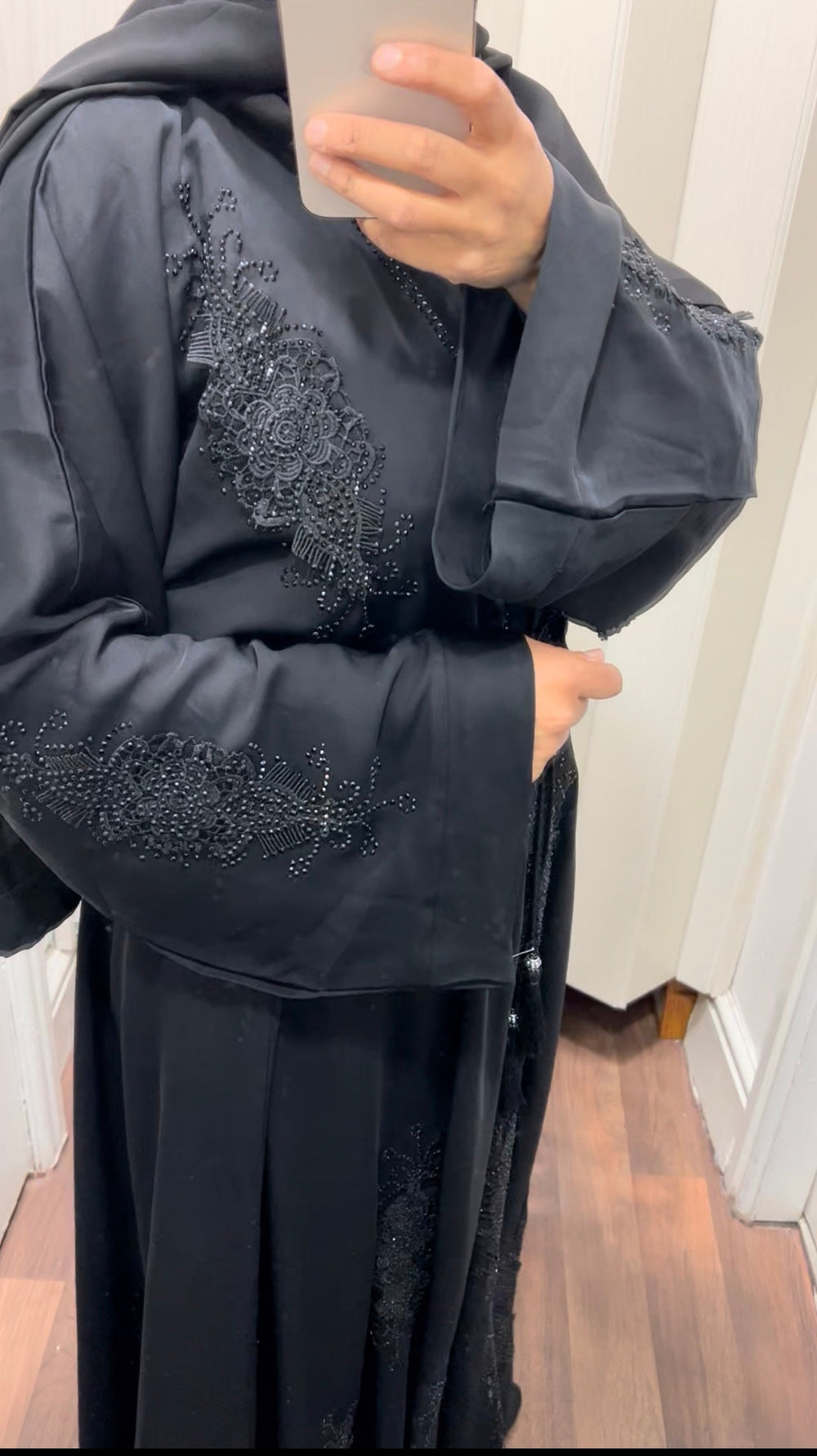 Nida Umbrella Crystal Abaya - TK323