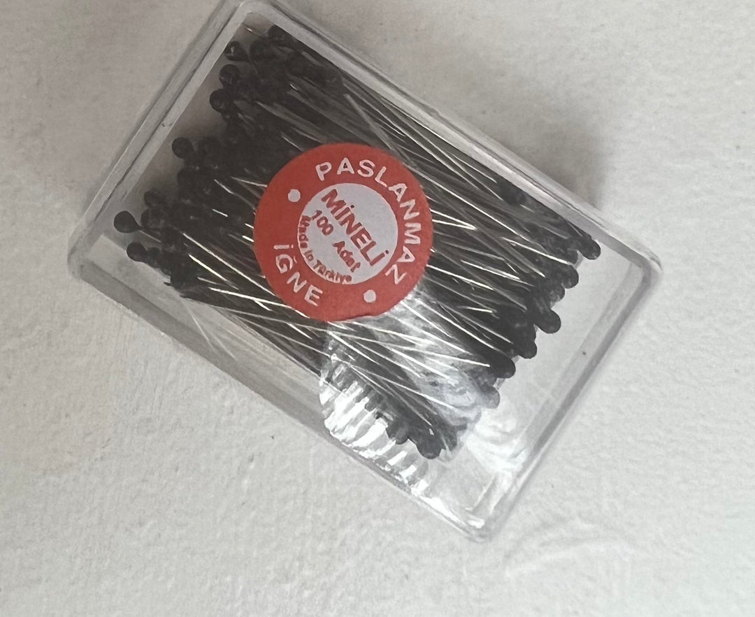 Box of Mini pins with heads - variety