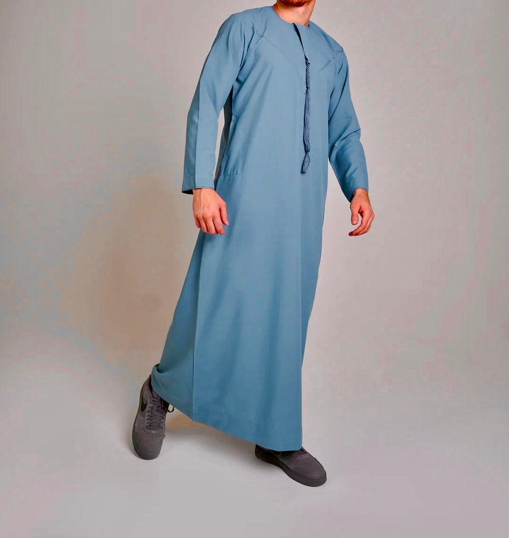 Emirati ZipJubba/Thobe - Denim Blue