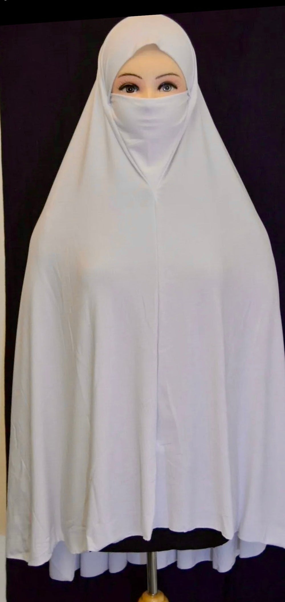 5XL 2 in 1 Lycra Burkha/ Khimar  -BLACK Or White