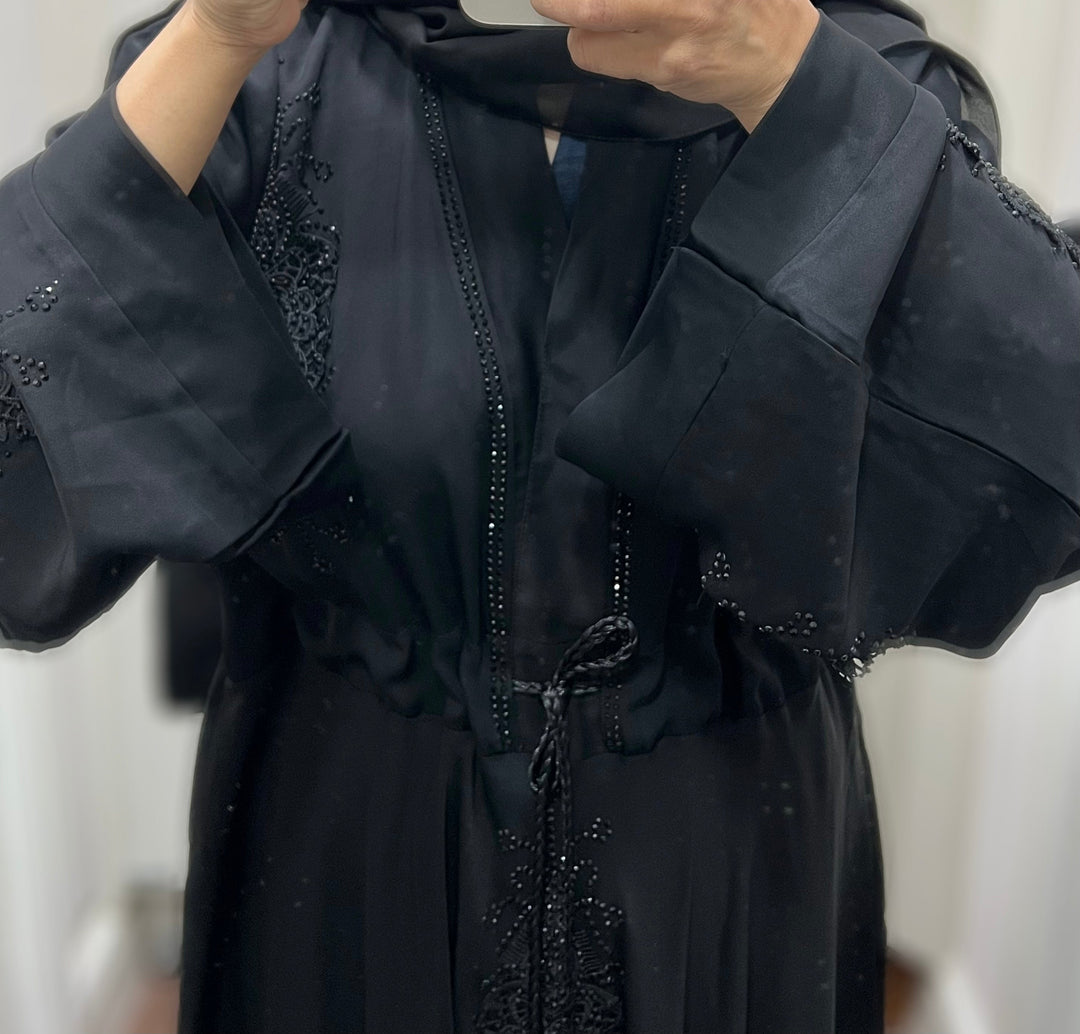 Nida Umbrella Crystal Abaya - TK323
