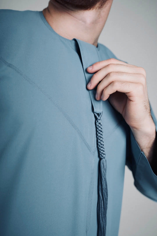 Emirati ZipJubba/Thobe - Denim Blue