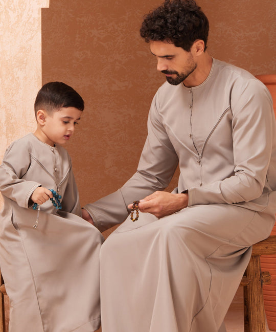 Boys Faris Emirati Jubba/Thobe - Taupe