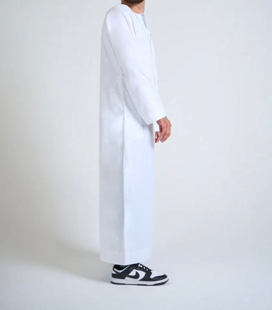 Emirati White Jubba/Thobe with Removable Tassel